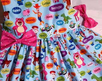Toy Story Dress Buzz & Woody Toy Story Birthday Dress 1st Birthday Toy Story Party Dress  3mo. to 6yr. Sleeveless or Flutter Sleeve Handmade