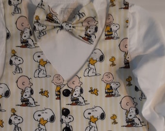 Snoopy Baby Suit Charlie Brown Vest with Carter's Bodysuit Bow Tie w Black Pants Brother &  Sister's Matching Outfits Dress avail in my shop