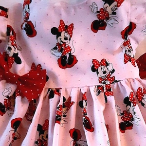 Minnie Mouse Dress Pink Minnie Birthday Party Character Minnie Mouse Dress 1st Birthday FlutterorSleeveless Disney Vacation Party PhotoShoot