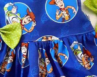 VESTIDO DE TOY STORY: Vestido de Woody y Buzz, vestido de Disney, vestido de fiesta de cumpleaños de 3 meses a 6 años. Con volantes o sin mangas, hecho por BabyCuteBaby.etsy.com