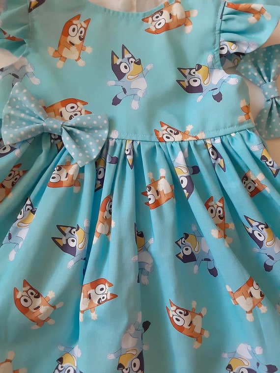 Bluey Dress, Bluey Birthday Outfit, Toddler Girls Bluey Dresses