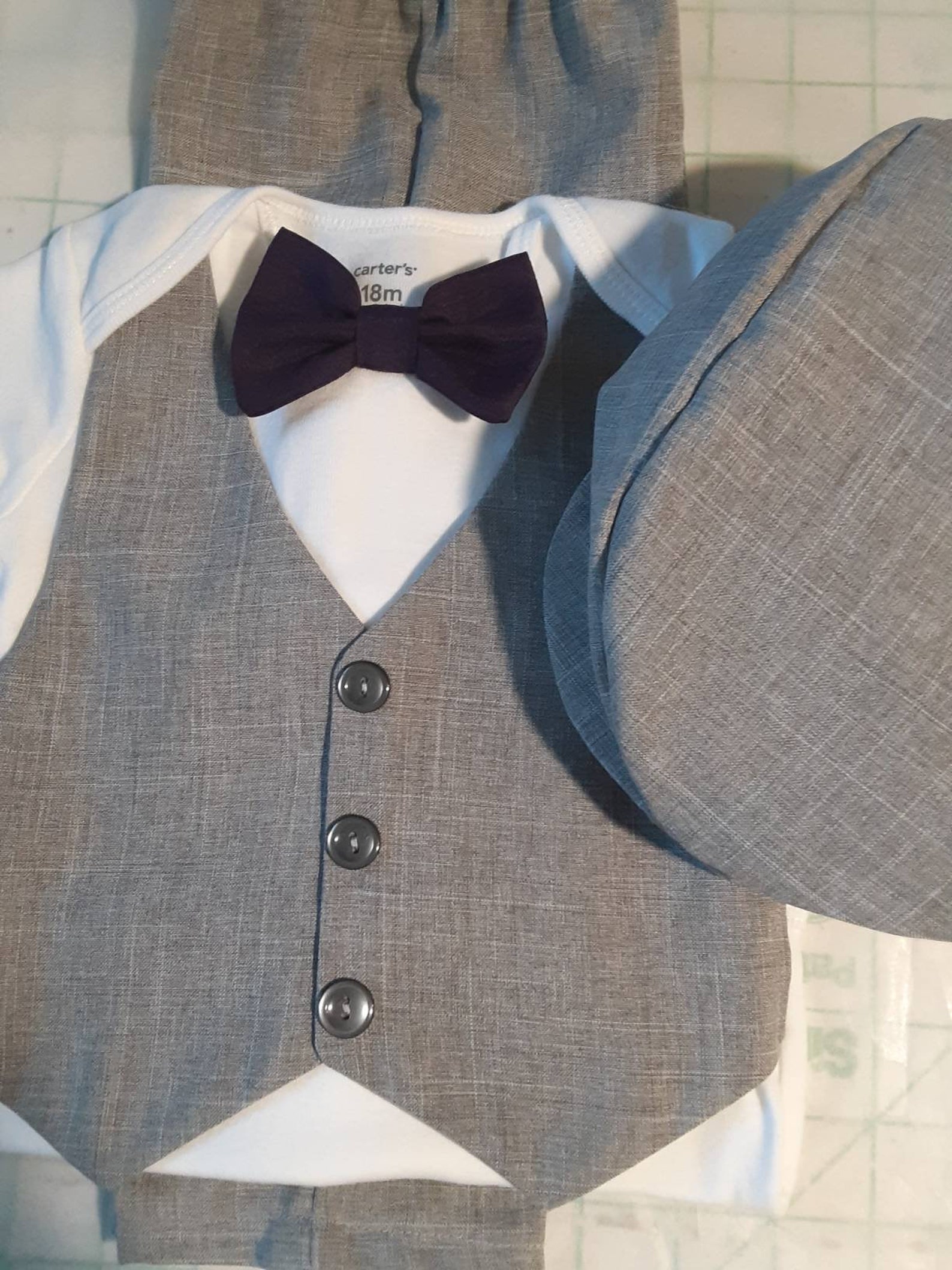 Baby Boy Wedding Outfit Gray Suit Lt.GrayVest&Pants AnyColor Etsy