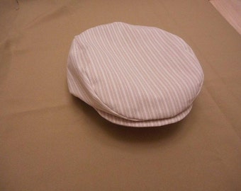 Newsboy Hat Baby Boy in ANY COLOR Tan White Stripe Suit Fabric  Order a hat to match ANY BabyCuteBaby Suit  Size Newborn to 24mo.