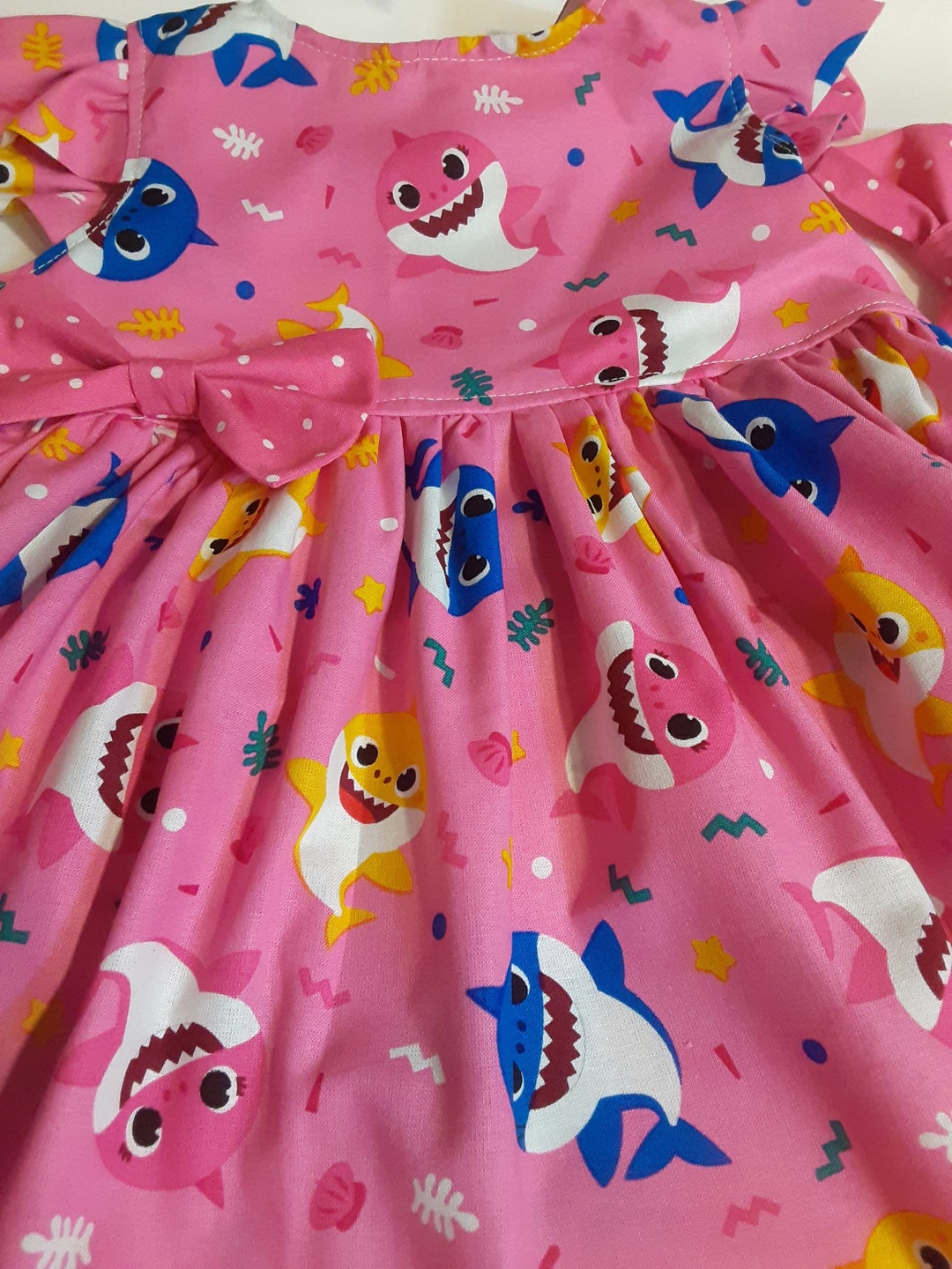 Baby Shark Dress Pink Baby Shark Birthday Party Dress Vacation Dress