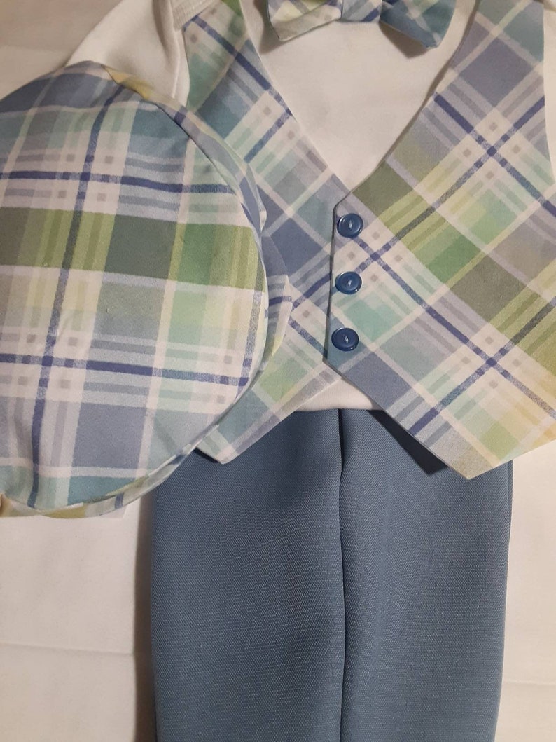 Baby Blue Plaid Suit Baptism Sibling Brother Etsy