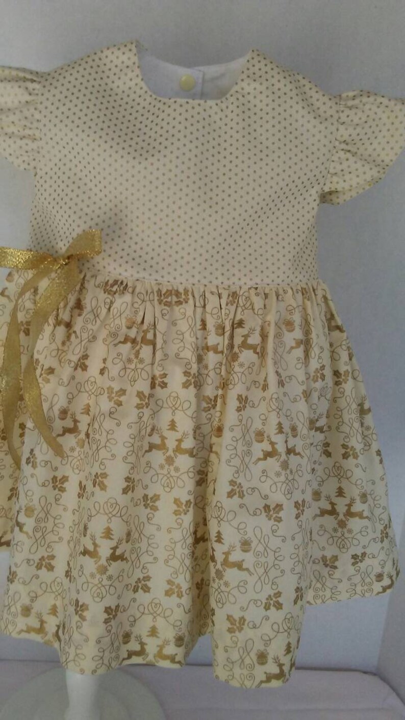 girls gold holiday dress
