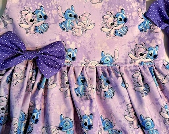 stitch princess dress Free Shipping to Usa/stitch Theme Dress/princess Girl Dress/ Stitch Dress/birthday Party Dress/birthday Dress