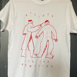 Artists are the smartist t-shirt in white or pink image 2