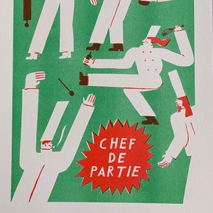 Chef de Partie 2 colour A3 risograph print image 1