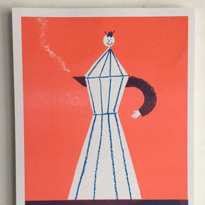 2 colour a4 coffee pot risograph print image 1