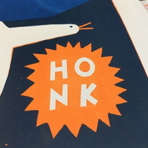 A3 Honk birds in flight original screen print image 4