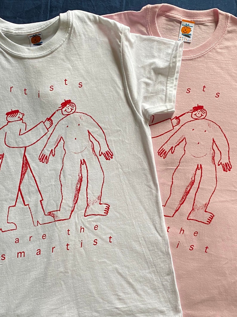 Artists are the smartist t-shirt in white or pink image 6