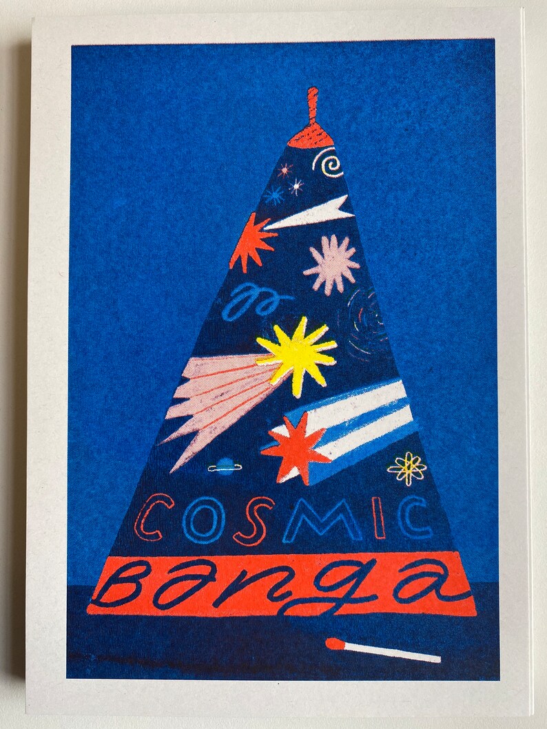 Small Cosmic Banga firework riso print image 2