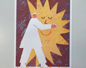 Spend some time with the sun A3 riso print