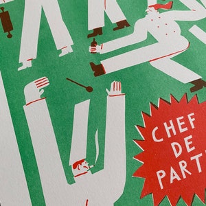 Chef de Partie 2 colour A3 risograph print image 6