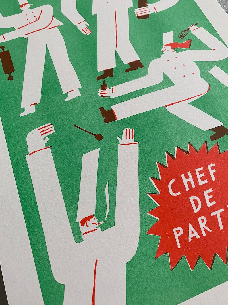 Chef de Partie 2 colour A3 risograph print image 6