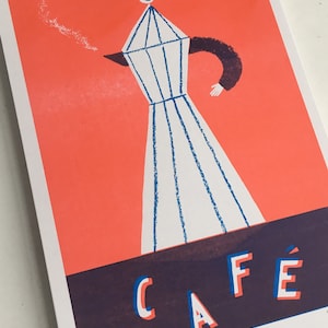 2 colour a4 coffee pot risograph print image 7