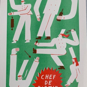 Chef de Partie 2 colour A3 risograph print image 4