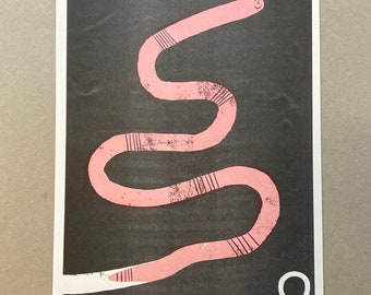 A3 2 colour Cool worm risograph print poster