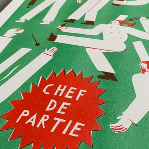 Chef de Partie 2 colour A3 risograph print image 2