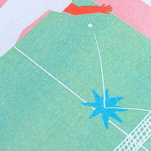 A4 3 colour ping pong Riso print image 3