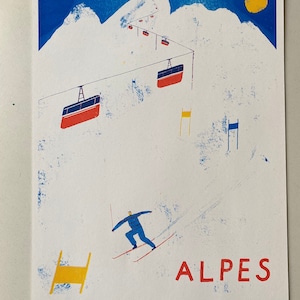 Les Aples A3 3 colour risograph print poster