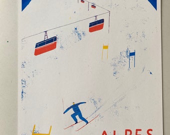 Les Äpfel A3 3 farbiges Risograph Druckplakat