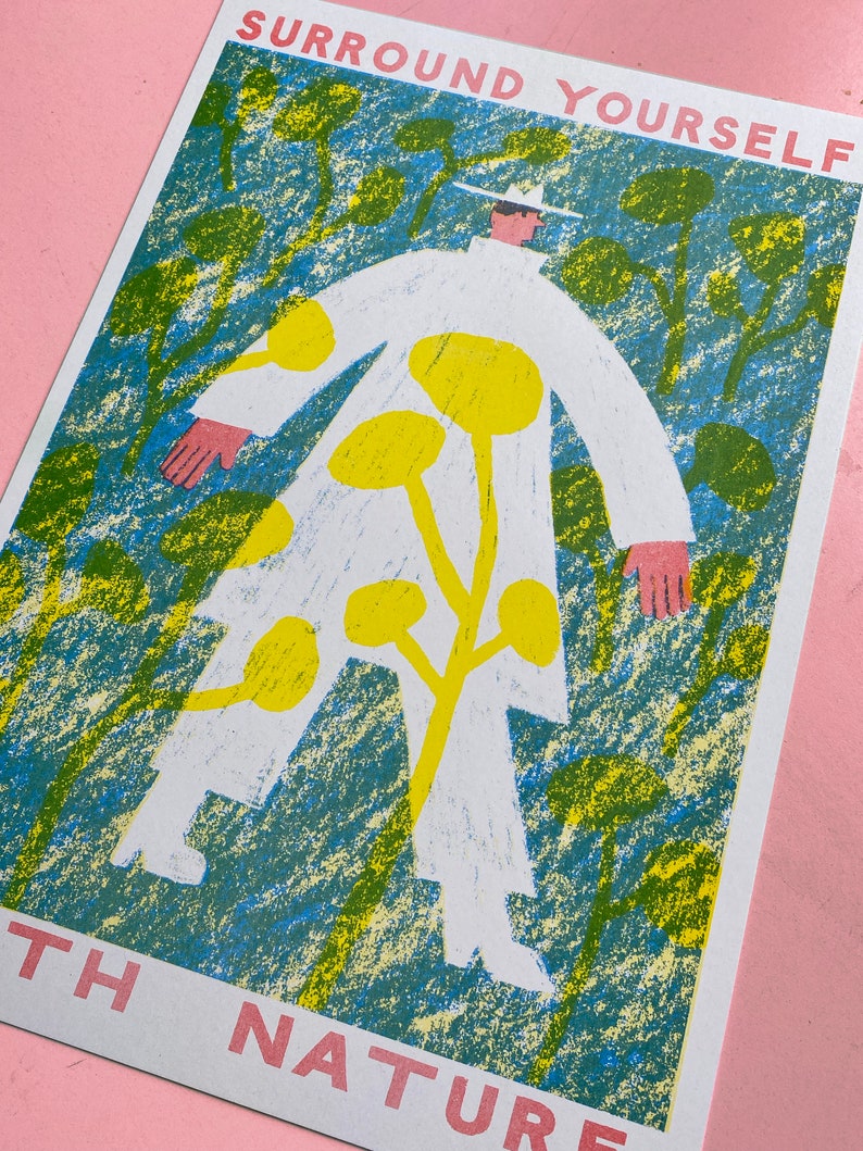 Surround Yourself With Nature A3 riso print image 2