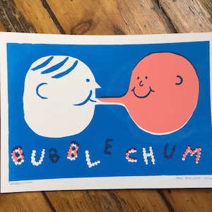 Serigrafía original Bubble Chum A4