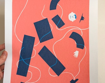 Out of Control a3 2 colour original screen print