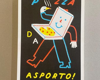 Pizza Da Asporto A4 Riso printed wall art