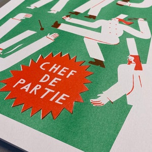 Chef de Partie 2 colour A3 risograph print image 7