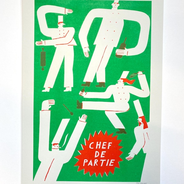 Chef de Partie risograph print (A3)