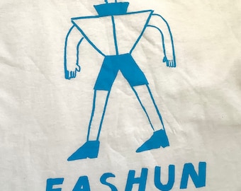 White screen printed fashun T-shirt
