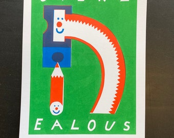 Overzealous 3 colour original screen print