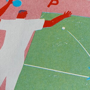 A4 3 colour ping pong Riso print image 5