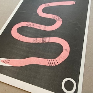 A3 2 colour Cool worm risograph print poster image 4