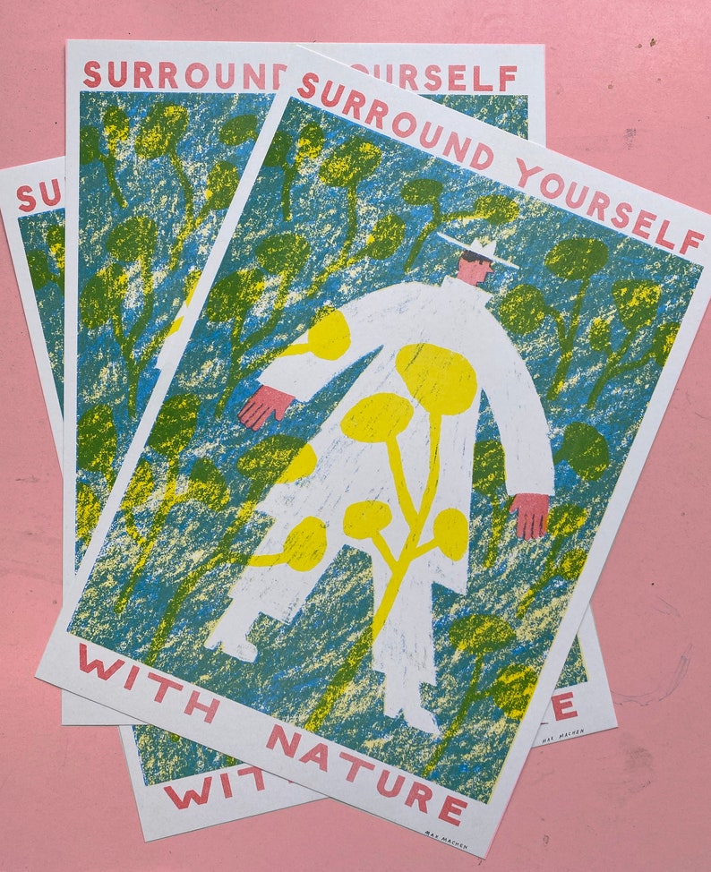 Surround Yourself With Nature A3 riso print image 8