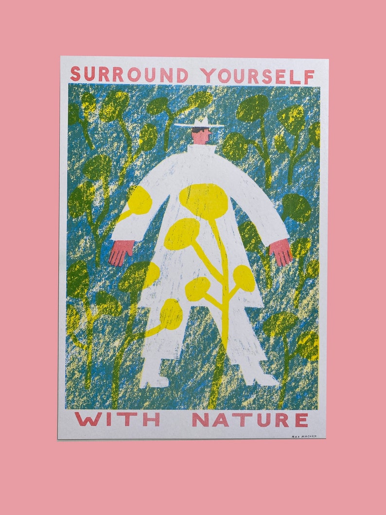 Surround Yourself With Nature A3 riso print image 1