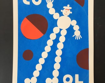 A3 Cool circle man screen print