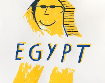 Visitez Egypt Sphinx dans des lunettes de soleil A3 sérigraphie 2 couleurs