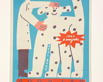 Woofs Good lad dog treats 2 colour risograph print