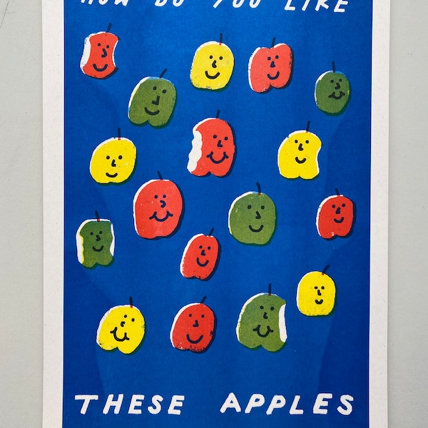 How do you like these apples 3 colour riso print