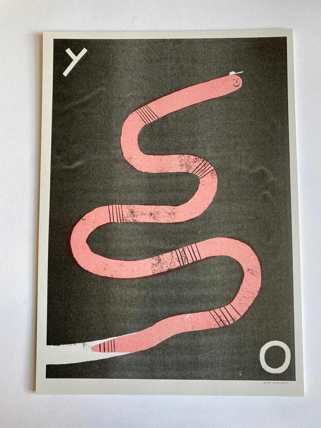 Cool Worm Risograph Print Poster, A3 Signed Art - Etsy