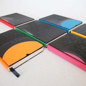 CUSTOMIZABLE - Small Vinyl Record Notebook Sunken Script