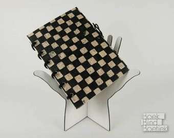 Bound-on-Cord Notebooks Black Checkered