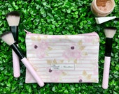 Floral Zipper Pouch Pencil Case, Makeup bag, Zipper bag with cacti plants