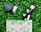 Lemon Zipper Pouch Pencil Case, Makeup bag, Zipper bag with cacti plants