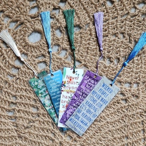 Laminated bookmarks with Lemony Snicket quotations