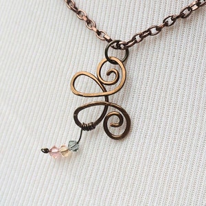 Handmade Copper Butterfly Necklace, Wire Wrapped Butterfly Necklace, Swarovski Crystals, Wire Butterfly, Spring Jewelry, Gifts for Women
